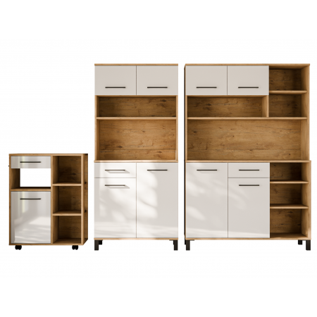 Szafka jezdna 70 cm ROLLER biały połysk / dąb lancelot LANA